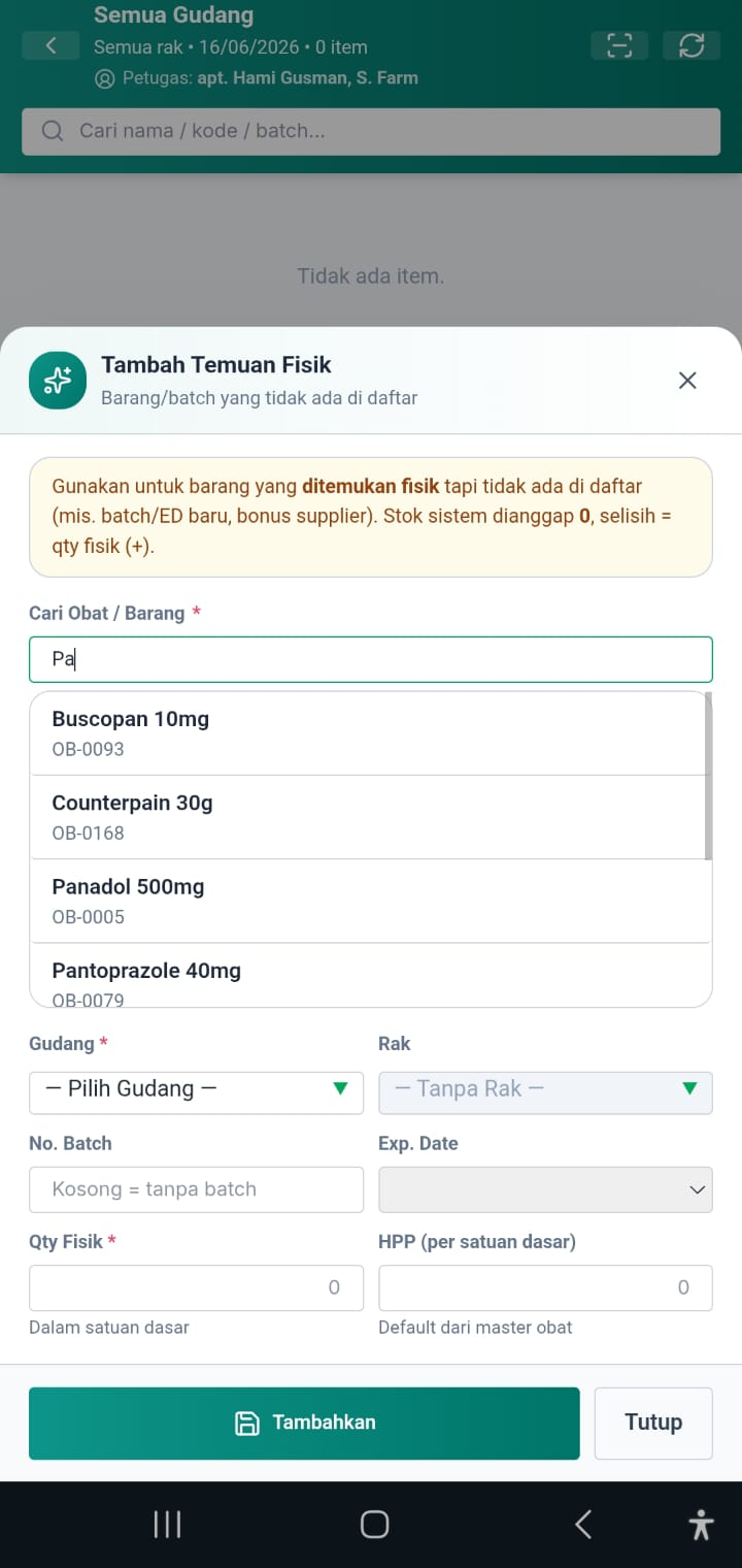 Stok Opname Mobile Macha Apotek